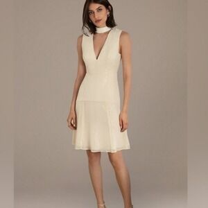 NEW Fame and‎ Partners Lima Dress Champagne Choker Neck Sleeveless Open Back 10